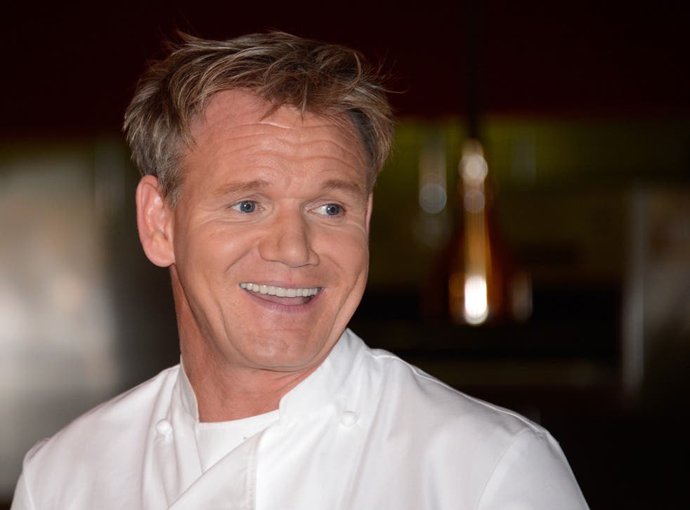 Gordon Ramsay at a cooking demonstration and news conference held to celebrate the opening of his first Las Vegas restaurant, Gordon Ramsay Steak at the Paris Las Vegas on 11 May, 2012 