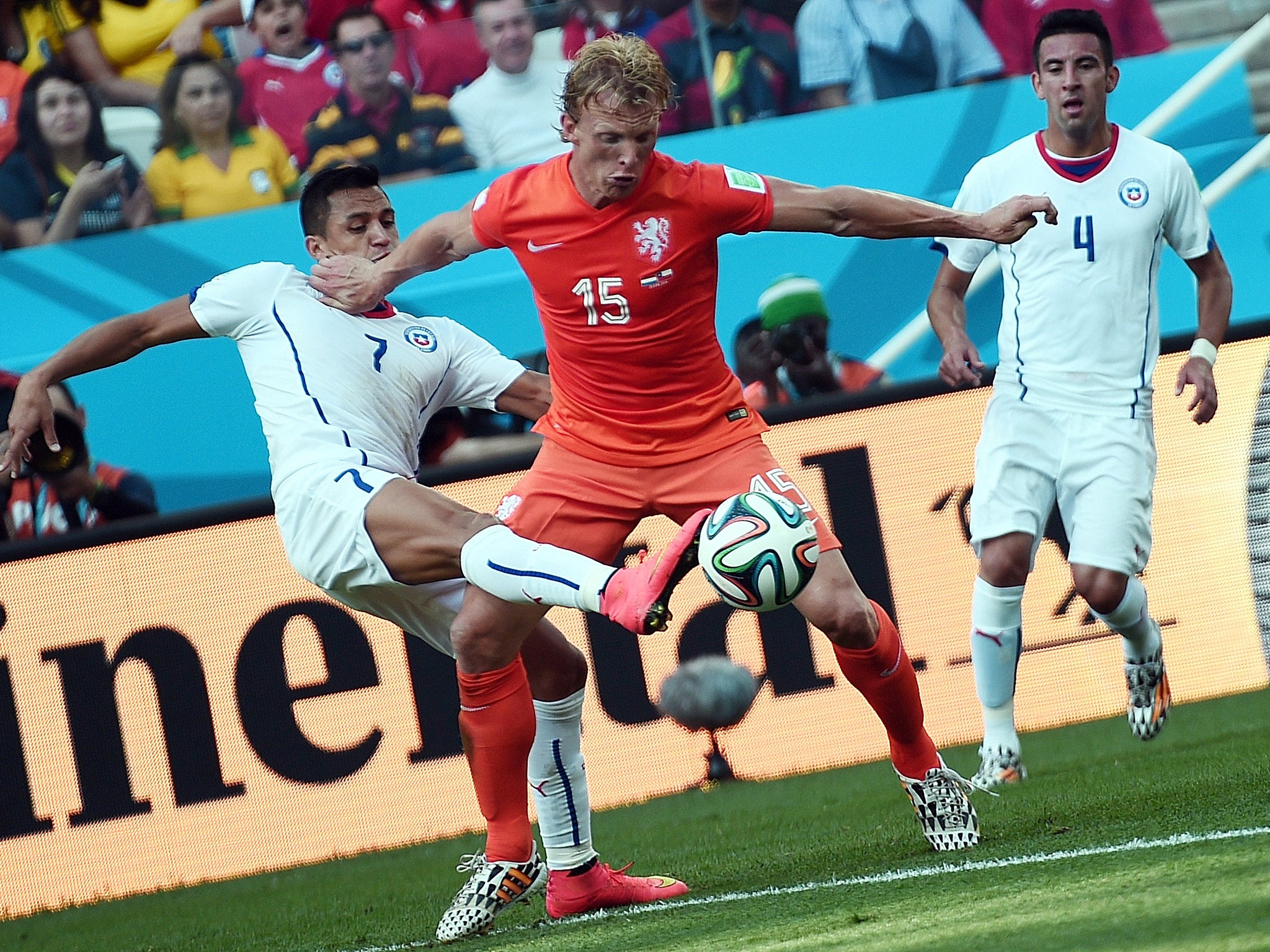 Dirk Kuyt in action for the Netherlands at the World Cup