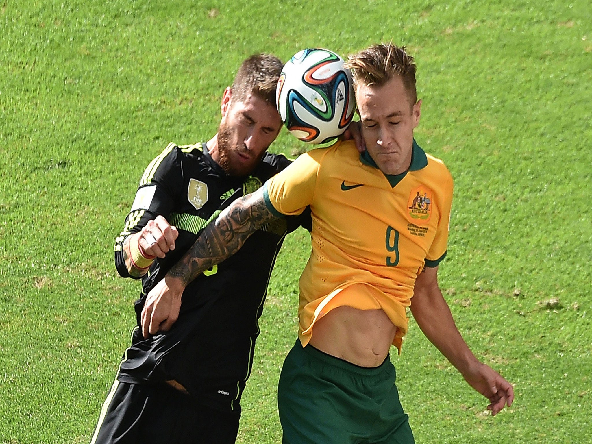 Adam Taggart, in action for Australia, has signed a three-year deal with Fulham