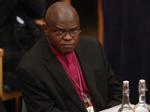  Dr John Sentamu, the Archbishop of York, sits after addressing the General Synod on November 19, 2013 in London, England. 