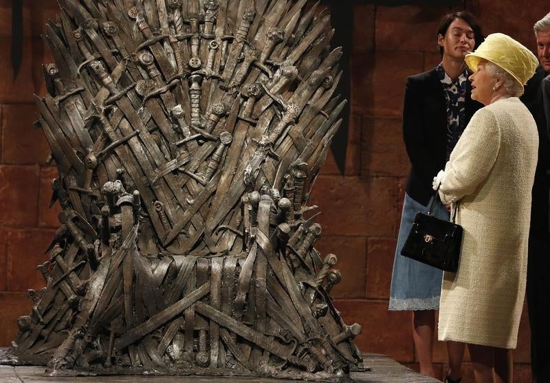 The Queen resisted temptation to sit in the Iron Throne yesterday