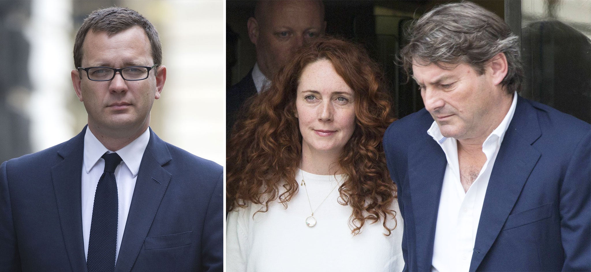 Andy Coulson; Rebekah Brooks and her husband, Charlie