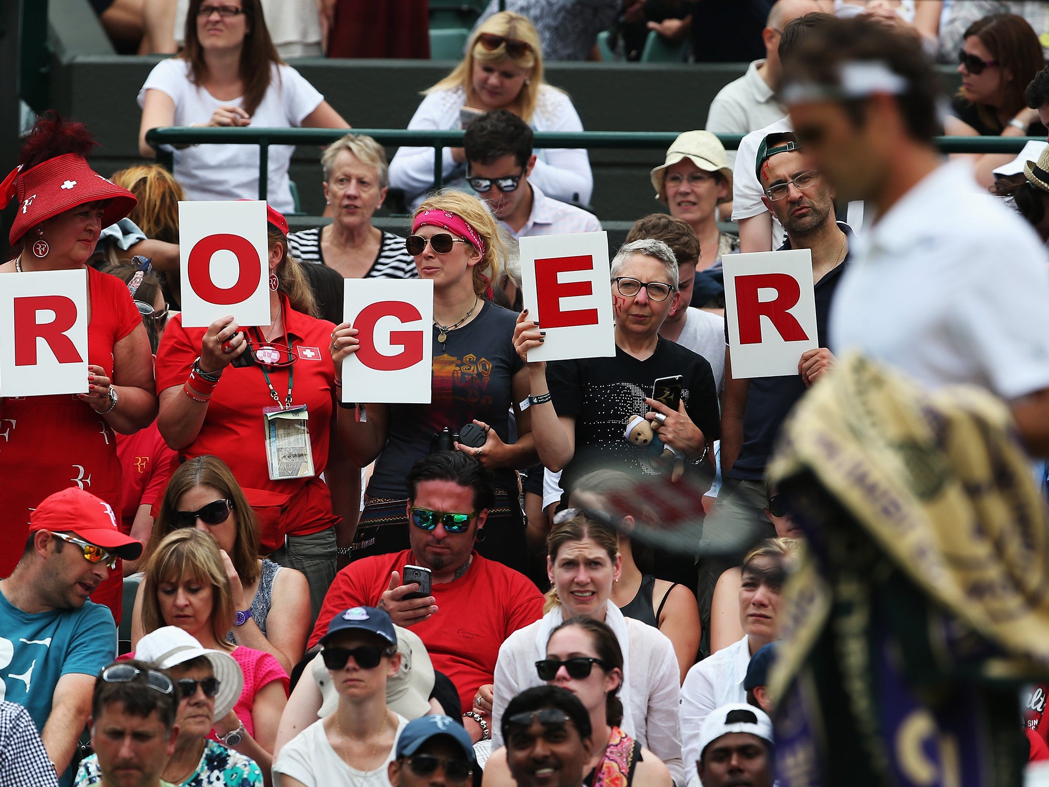 Roger Federer and his Wimbledon fan club