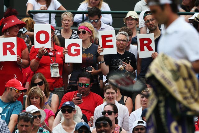 Roger Federer and his Wimbledon fan club