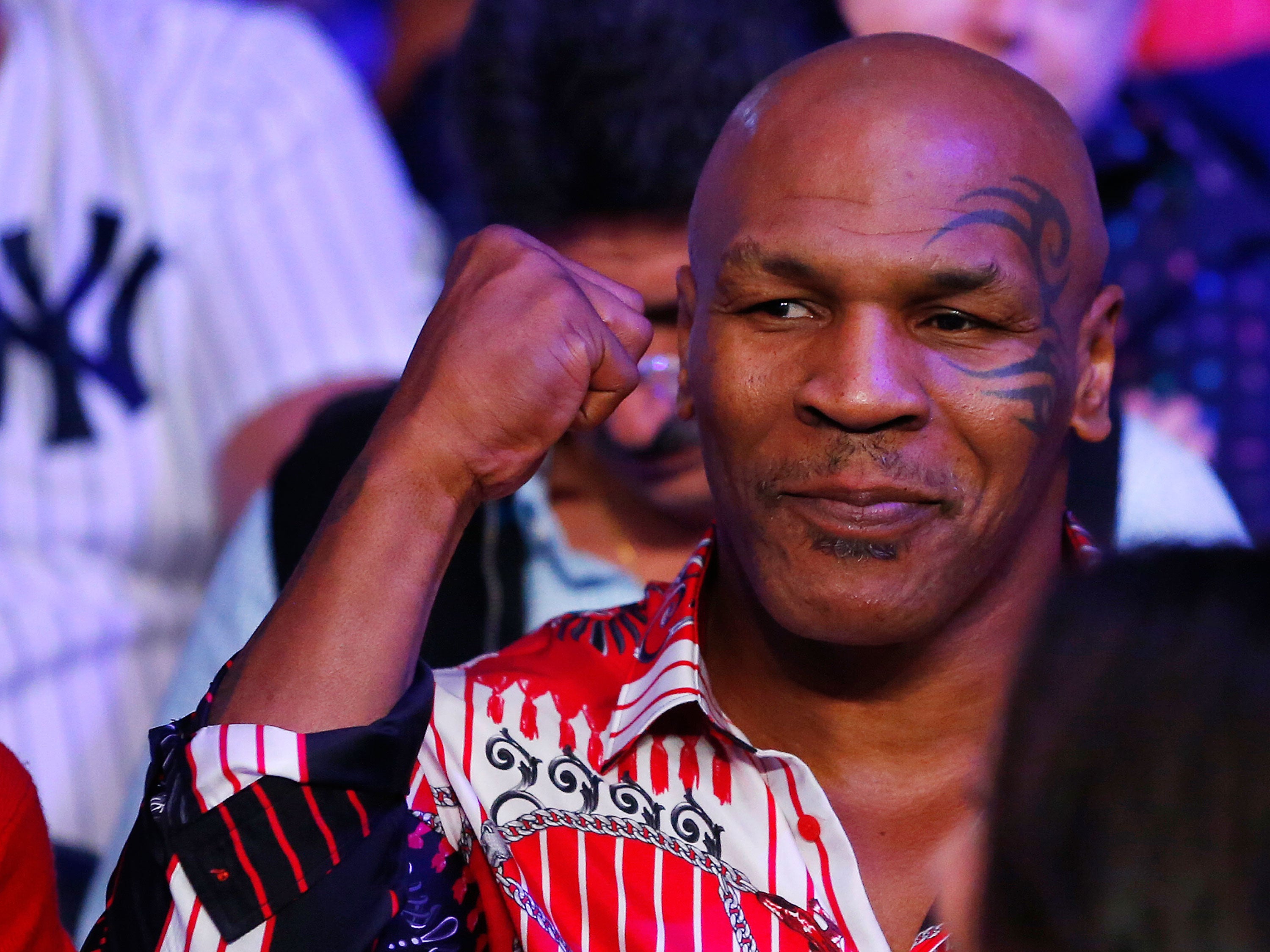 Former Heavyweight boxing champ Mike Tyson attends the fight between Miguel Cotto and Sergio Martinez on June 7, 2014 at Madison Square Garden in New York City. Cotto won by a TKO in the ninth round.