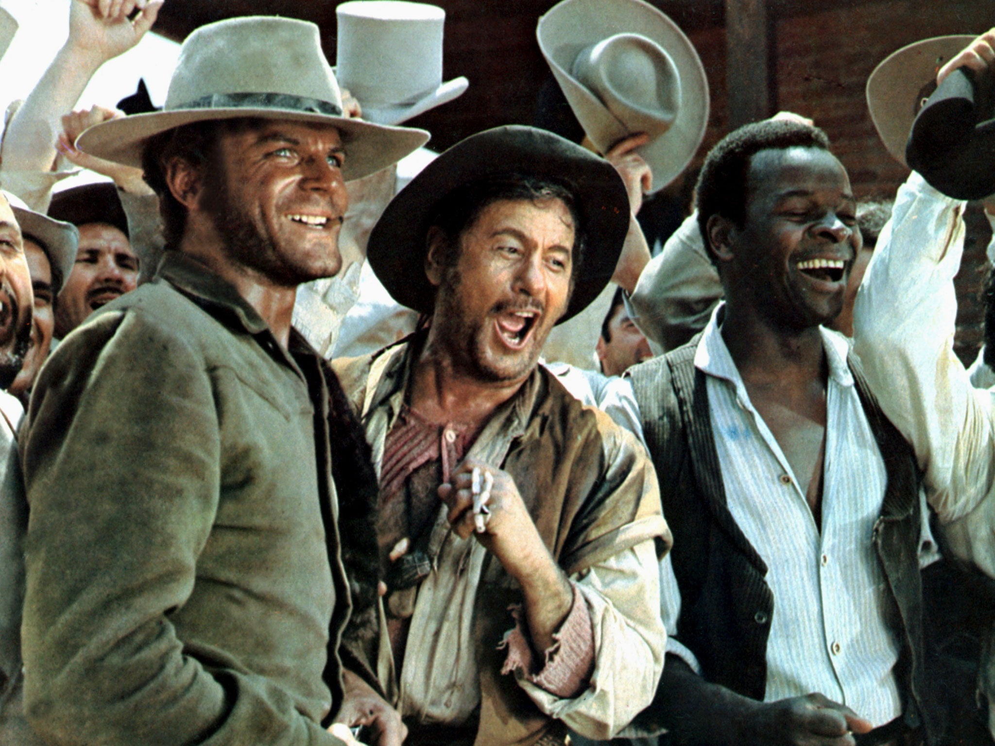 Eli Wallach, Terence Hill and Brock Peters in 'Have Gun Will Travel: Ace High', 1969