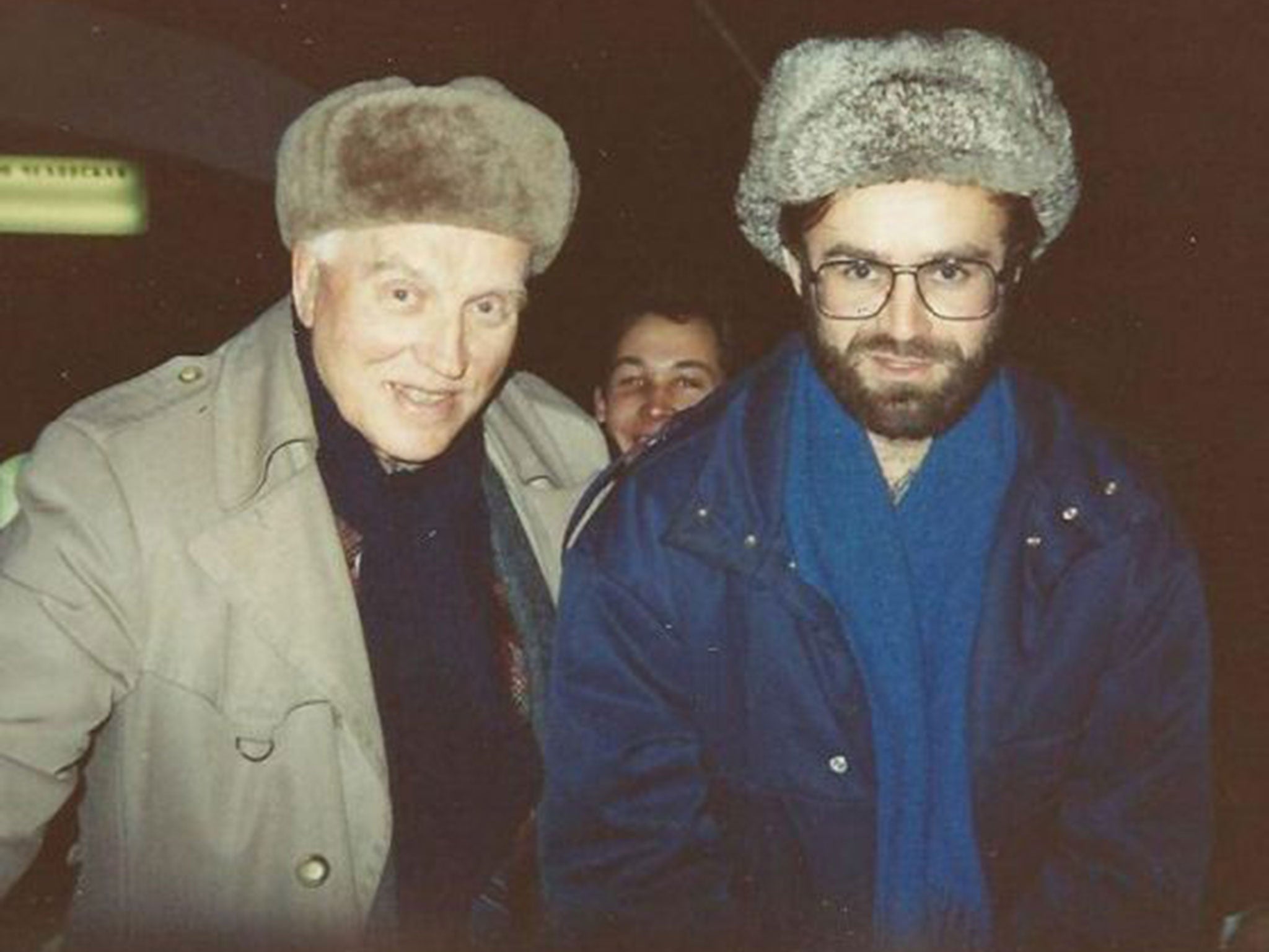 Mironov, right, in 1990 with the peace campaigner and former Gestapo victim Leif Hovelsen