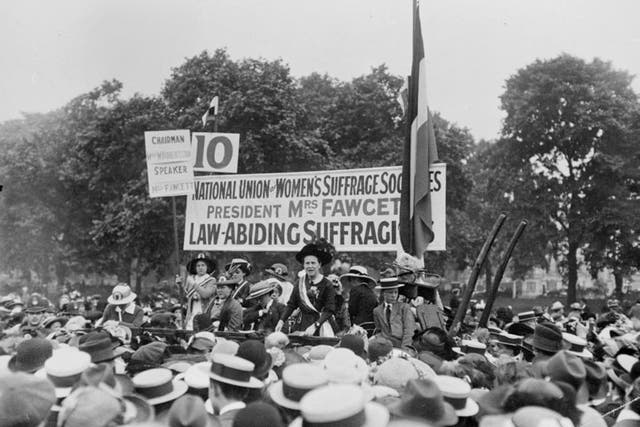 A suffragist rally in  Hyde Park