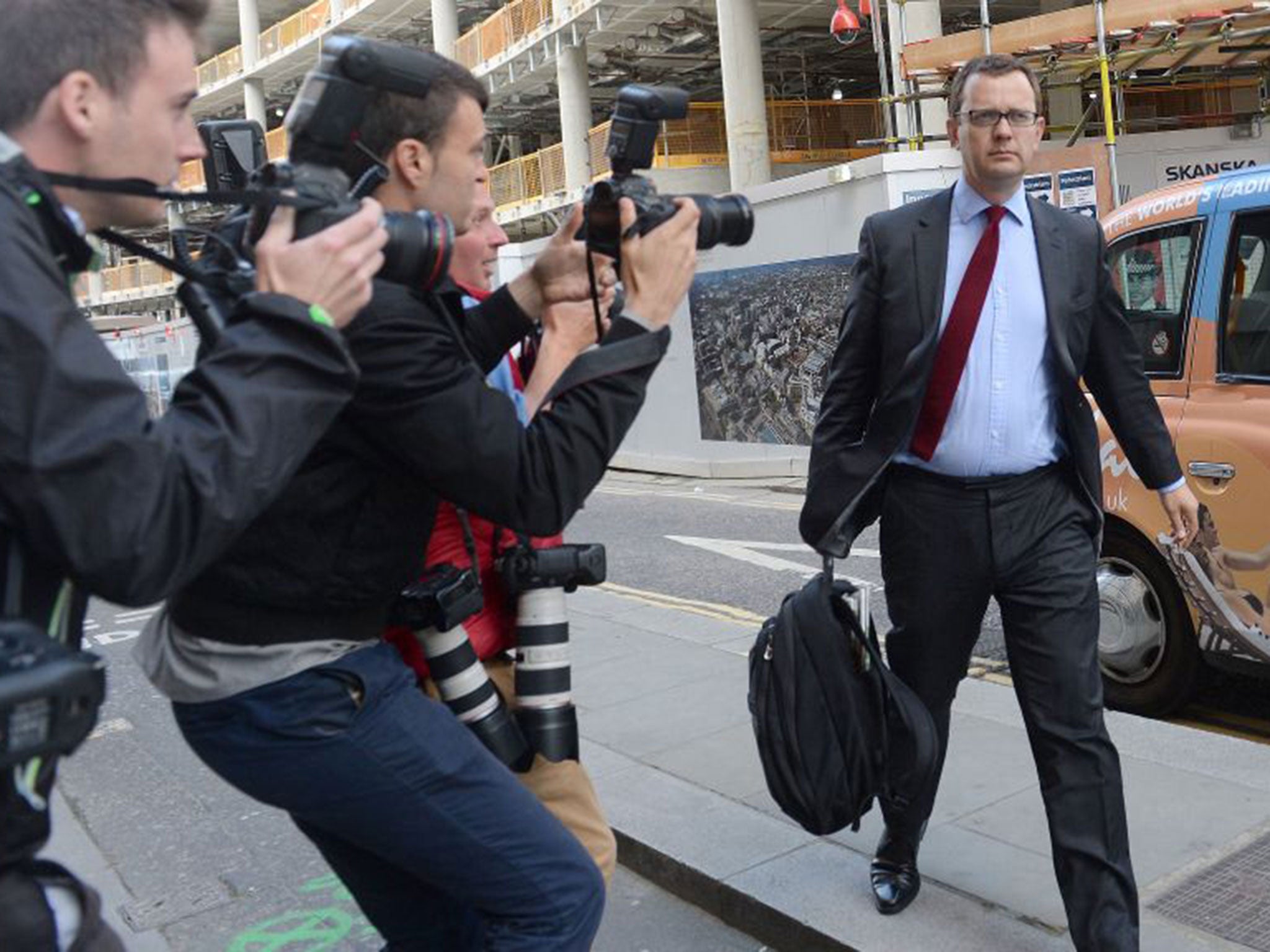 Andy Coulson arrives at the Old Bailey yesterday, before hearing that the jury had failed to reach verdicts on the two outstanding charges against him