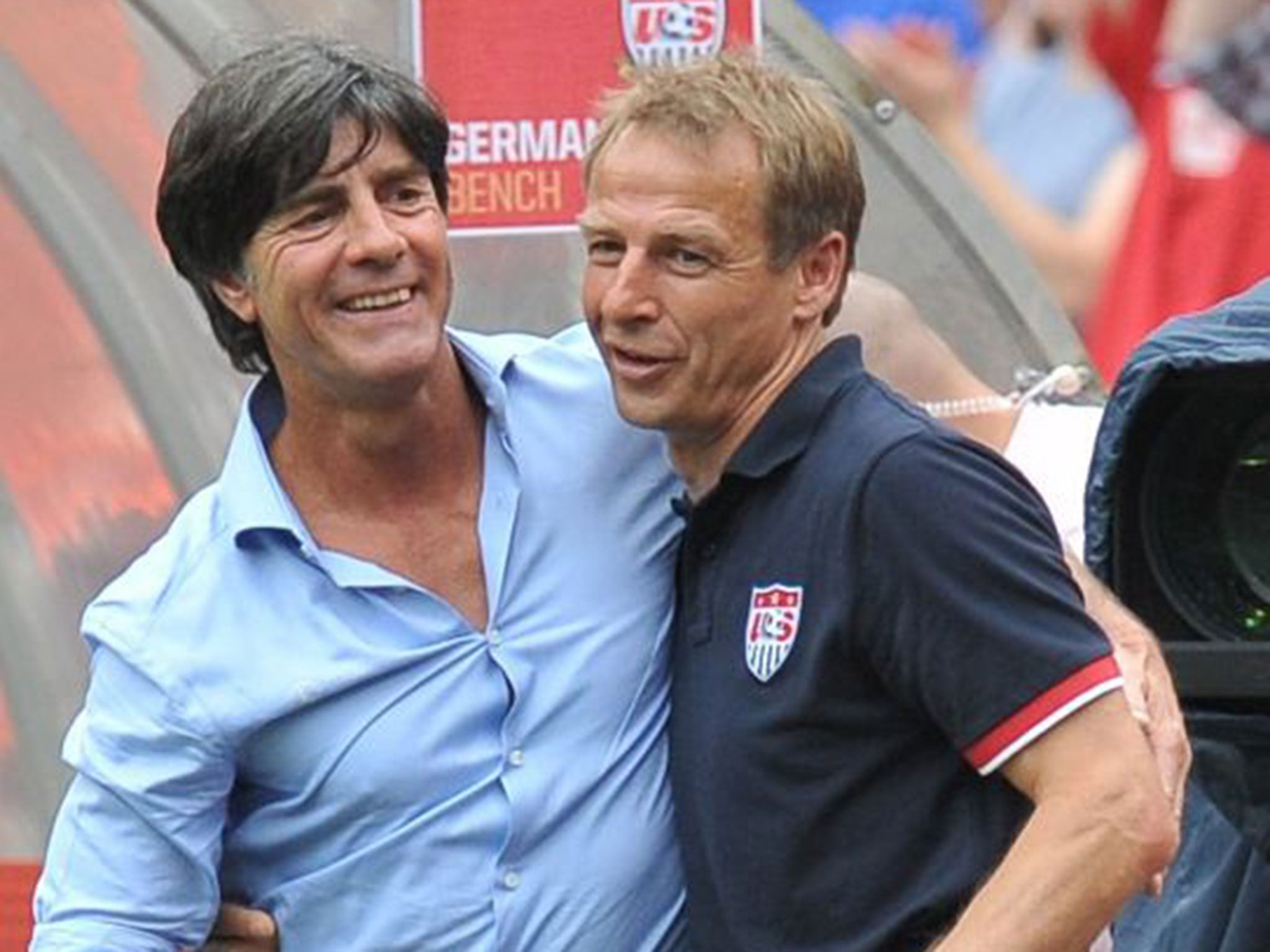 USA manager Jürgen Klinsmann, right, faces compatriot Joachim Löw in Recife