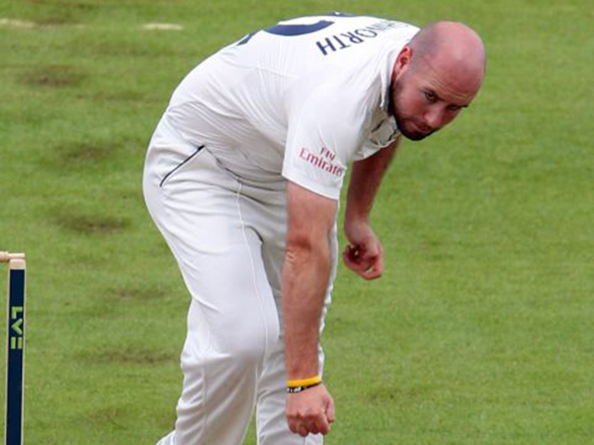 Durham’s Chris Rushworth helped bowl Sussex out for 182