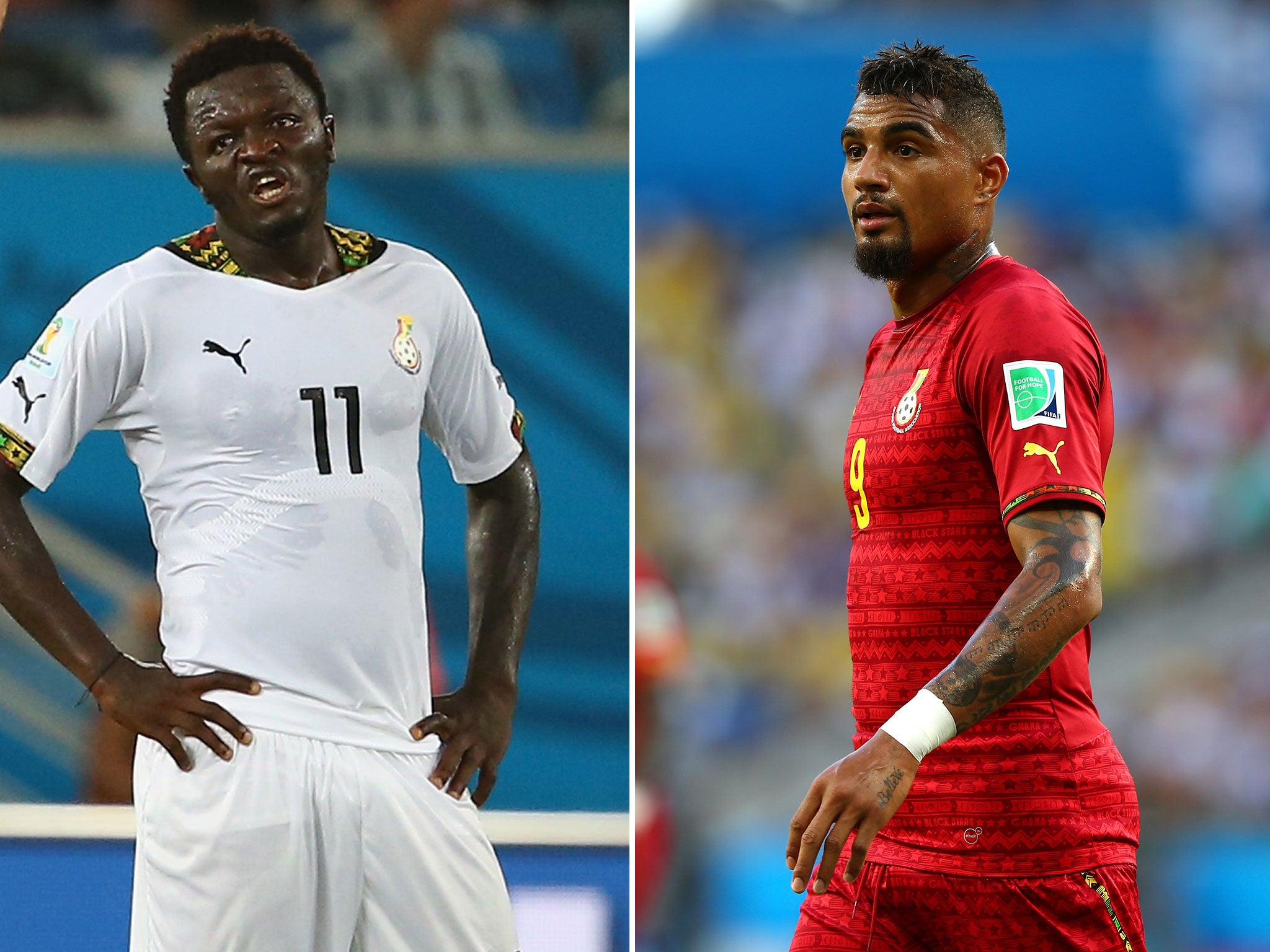 Sulley Muntari (left) and Kevin-Prince Boateng