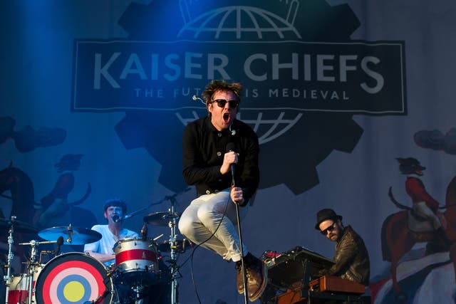 Ricky Wilson of the Kaiser Chiefs performs on the Other Stage at Glastonbury 2011