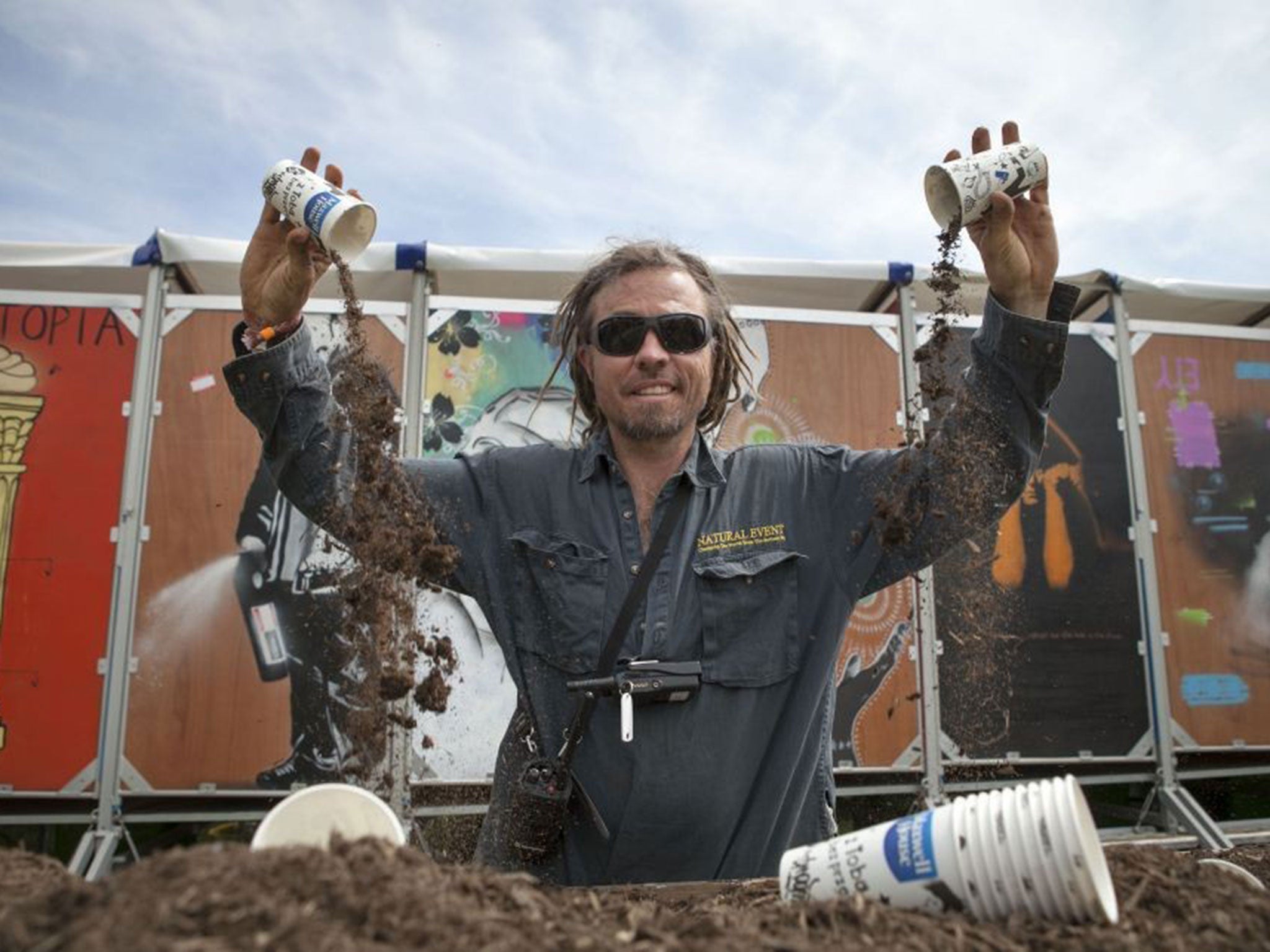 Hamish Skermer who runs the composting toilets at Glastonbury with his firm Natural Events