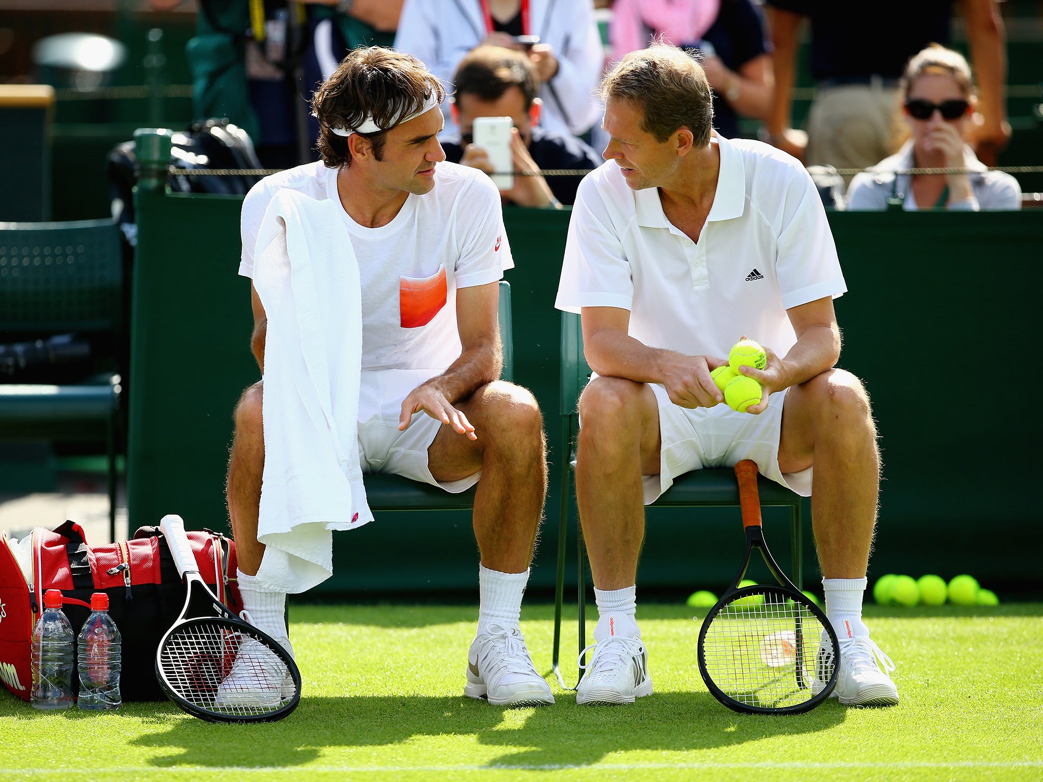 Stefan Edberg with Roger Federer