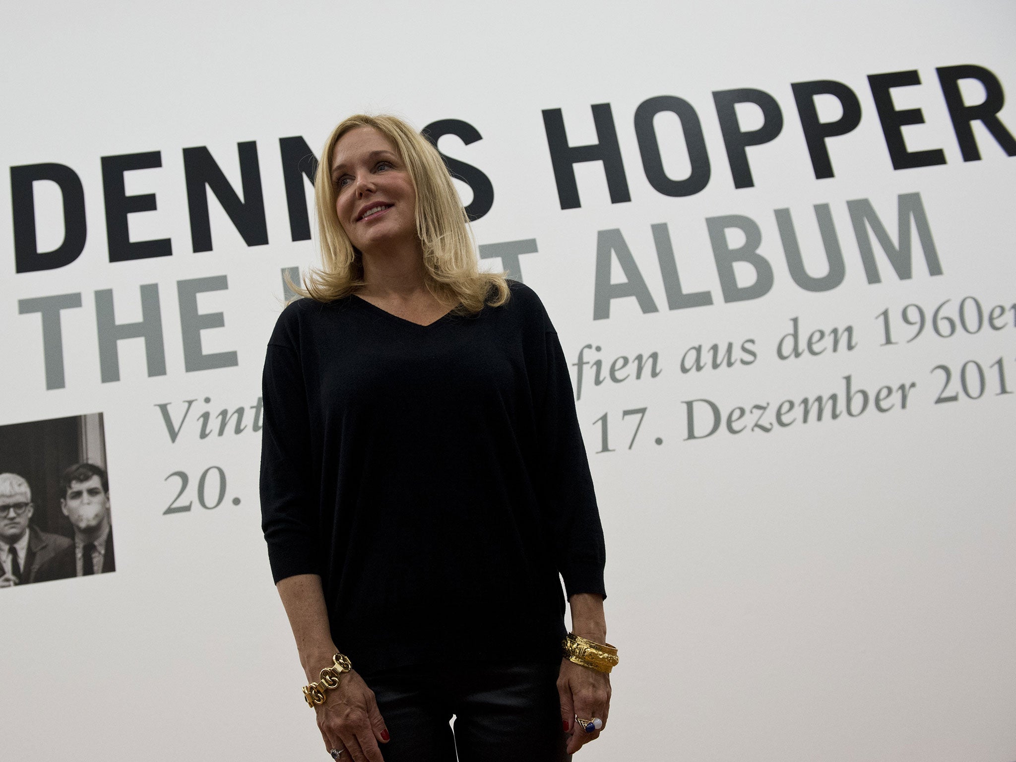 The exhibition 'Dennis Hopper, The Lost Album' was shown in Berlin in 2012. Here, Hopper's daughter Marin Hopper poses at the Martin-Gropius-Bau museum ahead of that exhibition's opening