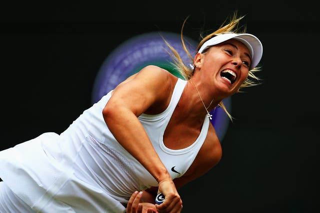 Maria Sharapova of Russia in action during her Ladies' Singles second round victory against Timea Bacsinszky