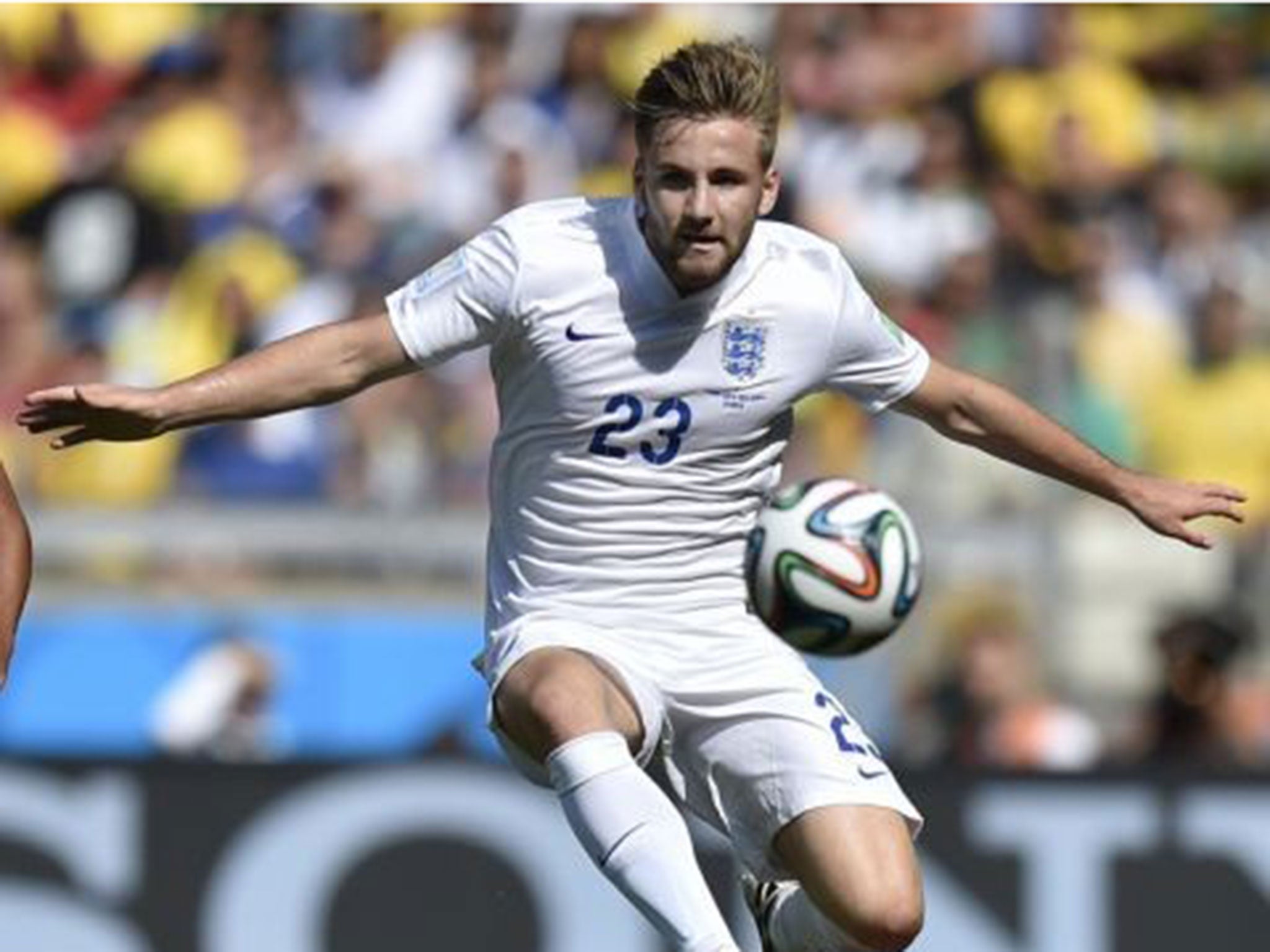 Luke Shaw found himself at Old Trafford the day after arriving back from England’s World Cup flop