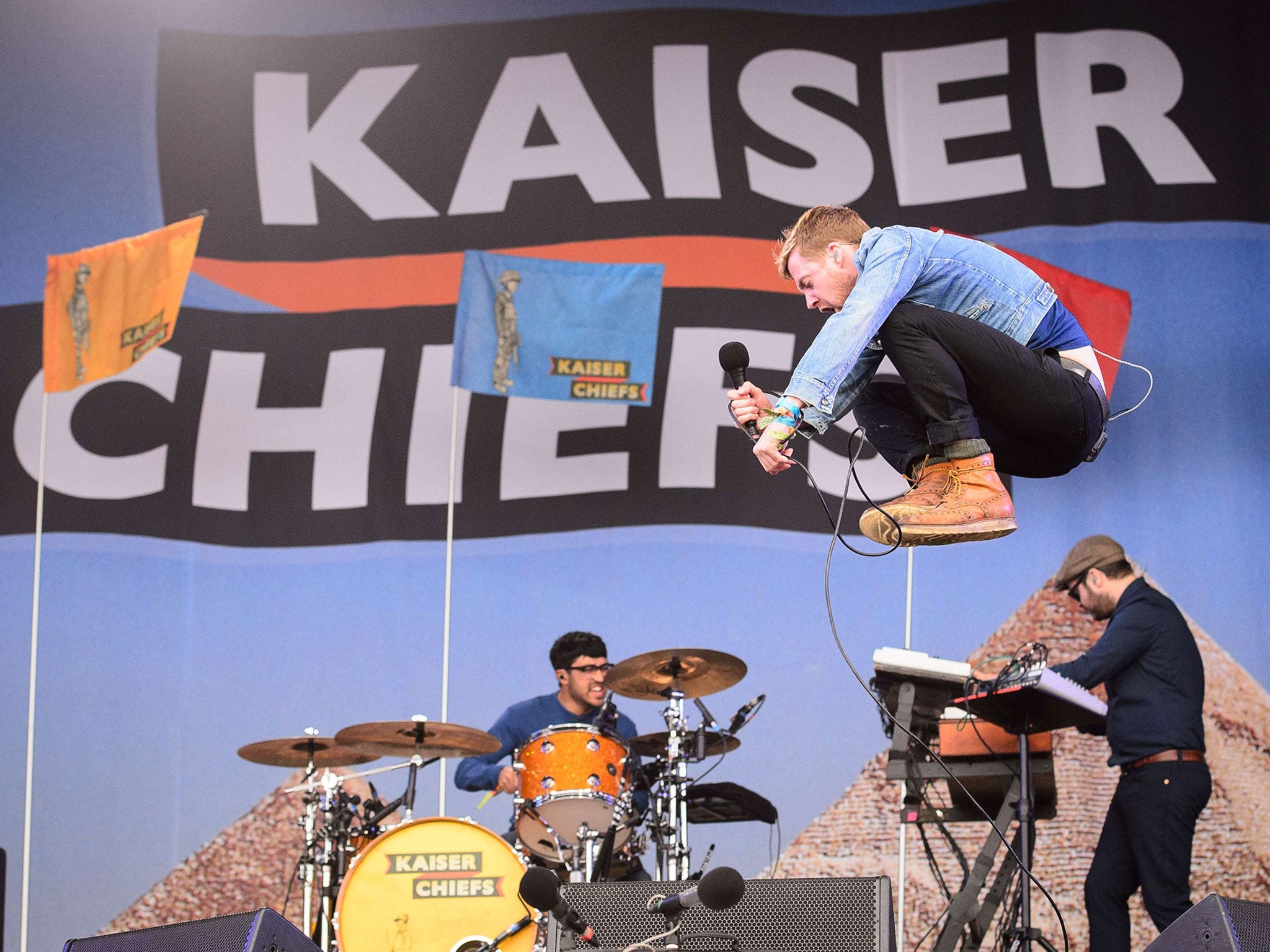 The Kaiser Chiefs perform on The Other Stage, on the first official date of the Glastonbury Festival of Music and Performing Arts on Worthy Farm in Somerset