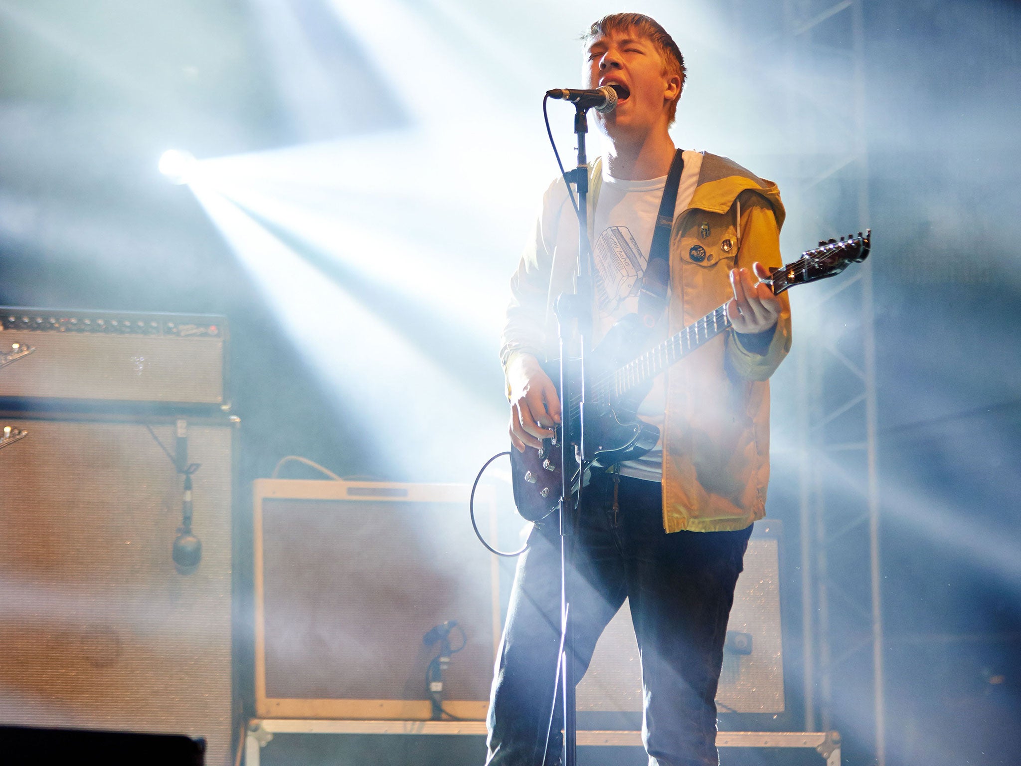 Eoin Loveless of Drenge performs at the Glastonbury Festival 2014