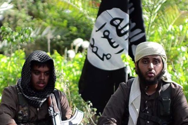 Reyaad Khan, left, and Nasser Muthana, both 20 and from Cardiff, appear in a Youtube video aimed at recruiting jihadists