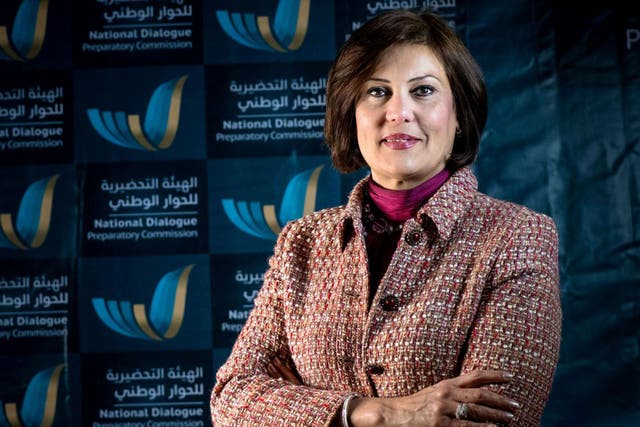 Bugaighis in March this year: she was killed just after casting her vote in Libya’s elections 