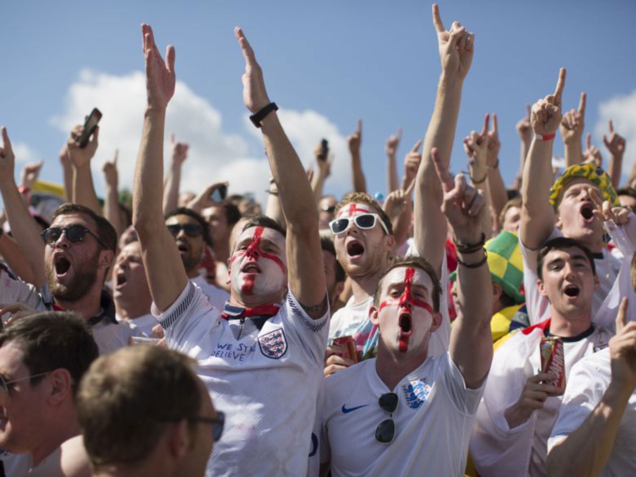 England fans remain in good spirits, even after a terminal 0-0 draw against Costa Rica