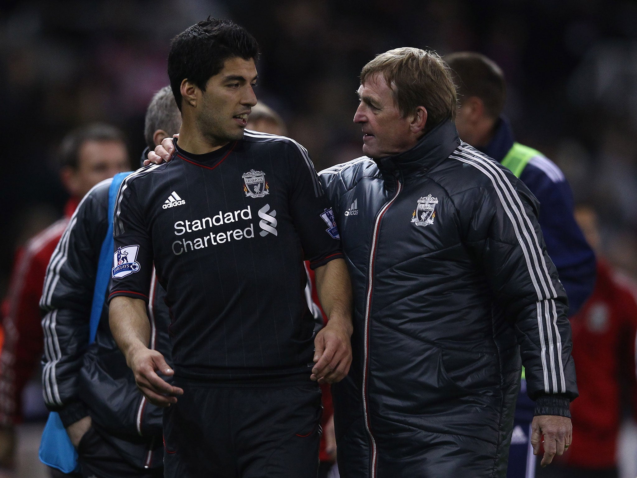 Luis Suarez and Kenny Dalglish back in October 2011 when Dalglish was his manager at Liverpool