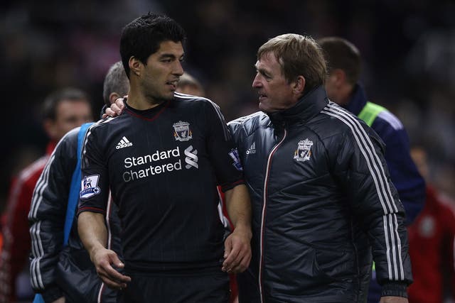 Luis Suarez and Kenny Dalglish back in October 2011 when Dalglish was his manager at Liverpool