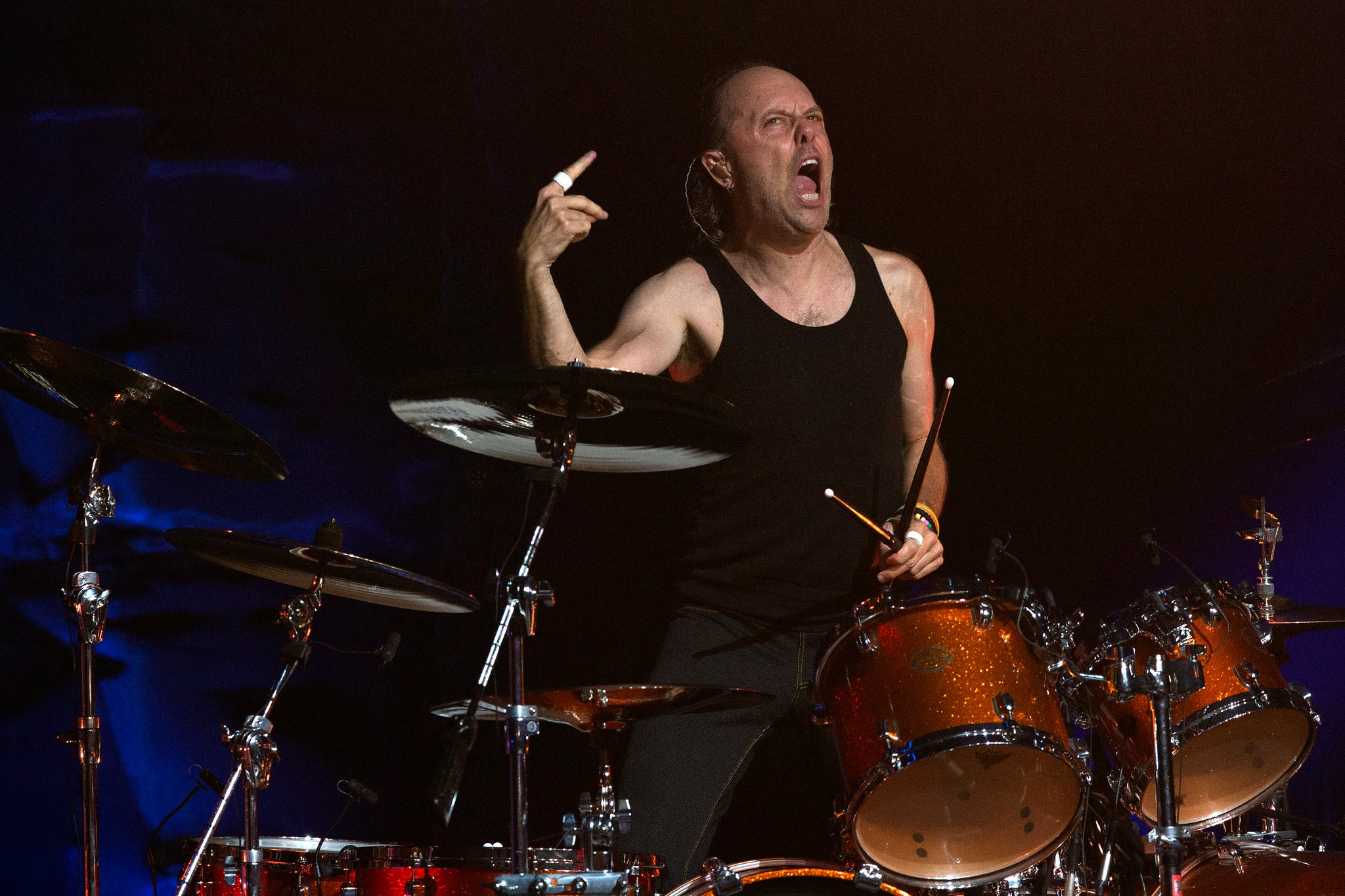 Lars Ulrich, drummer with Metallica, says staying sober at festivals is a 'downside'