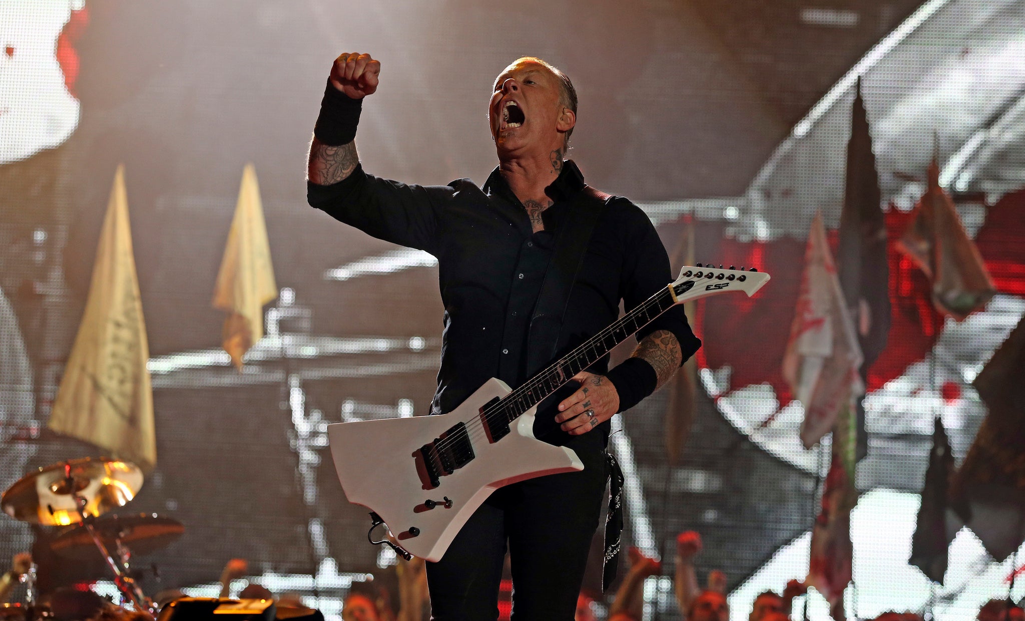 Metallica on the Pyramid Stage at Glastonbury 2014