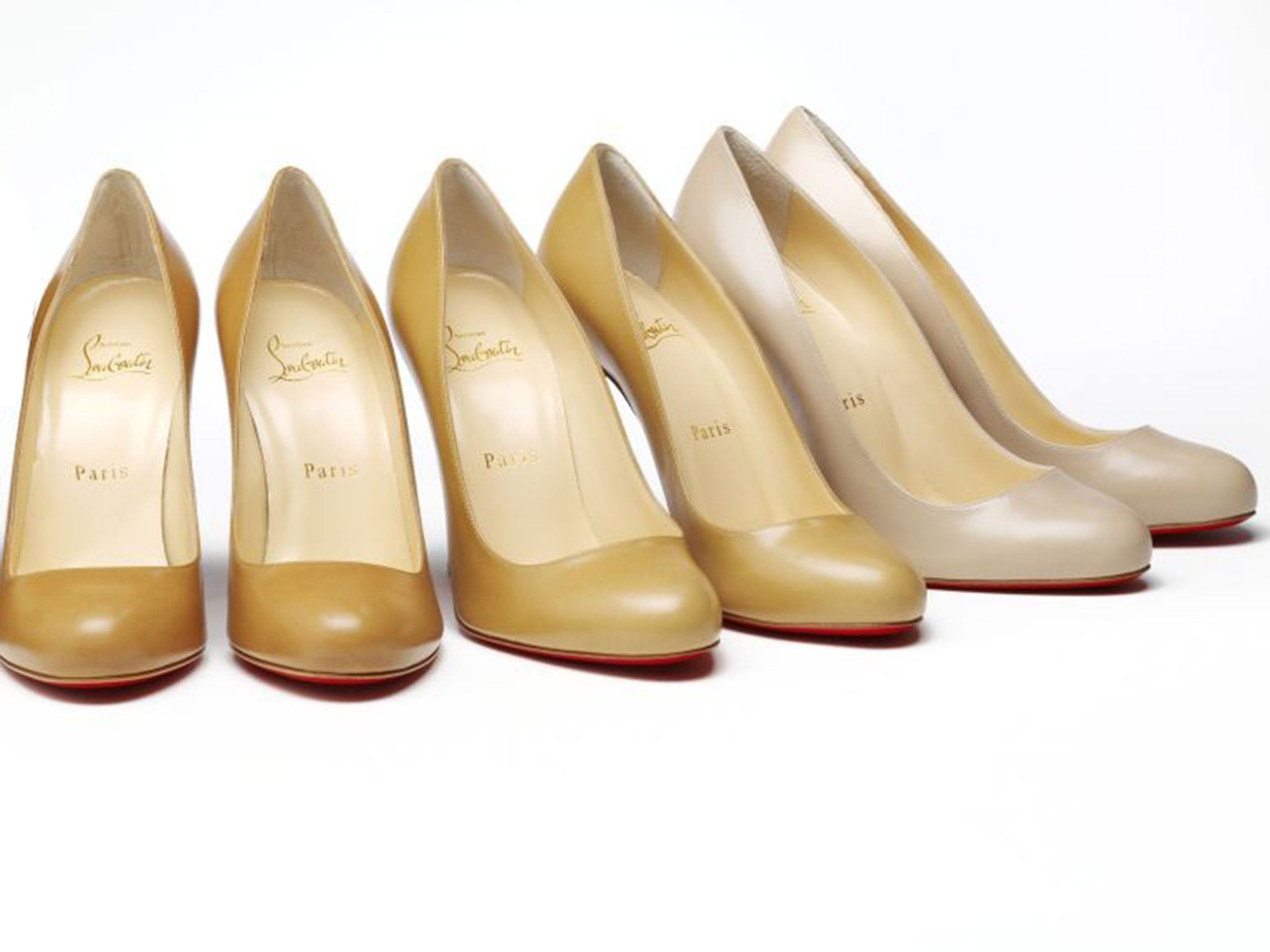 Louboutin Nudes collection
“Nude” is not a synonym for “fair”, “peachy” or “Caucasian” – though you’d be forgiven for thinking so, given fashion parlance. Step forward, Christian Louboutin: the footwear designer launched The Nudes Collection of stilettos
