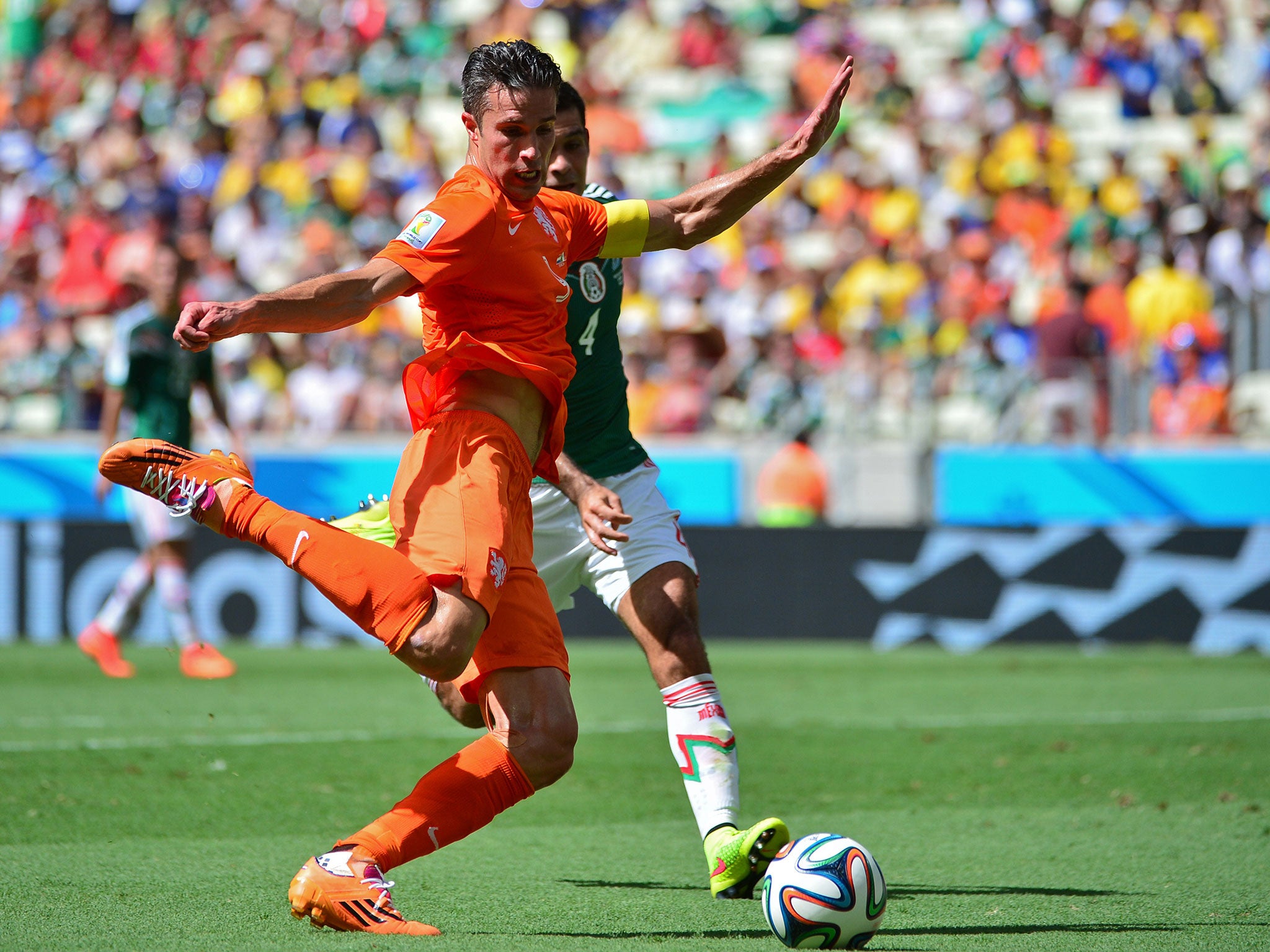 Robin van Persie could miss the Netherlands' semi-final clash with Argentina through illness.
