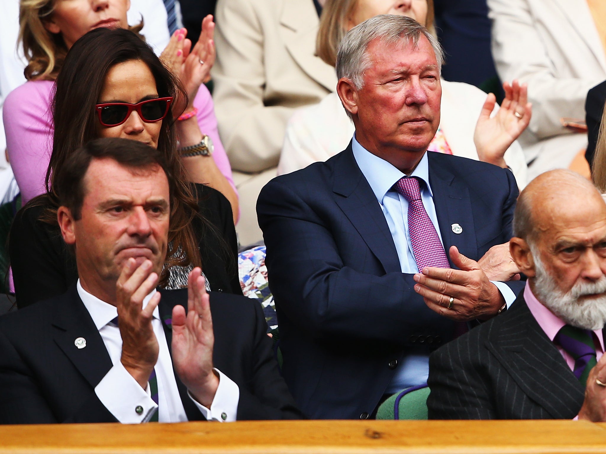 Sir Alex Ferguson watches Andy Murray in action