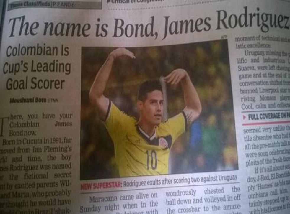 The name is Bond, James Rodriguez': Is this the best worst headline ever? | The Independent | The Independent