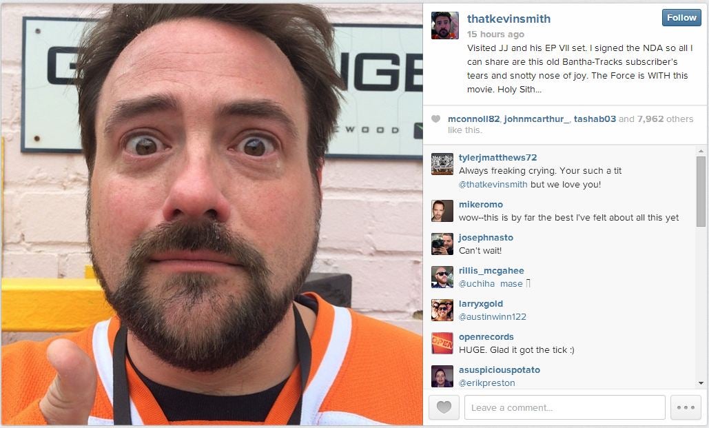 Kevin Smith gives Star Wars 7 the thumbs up