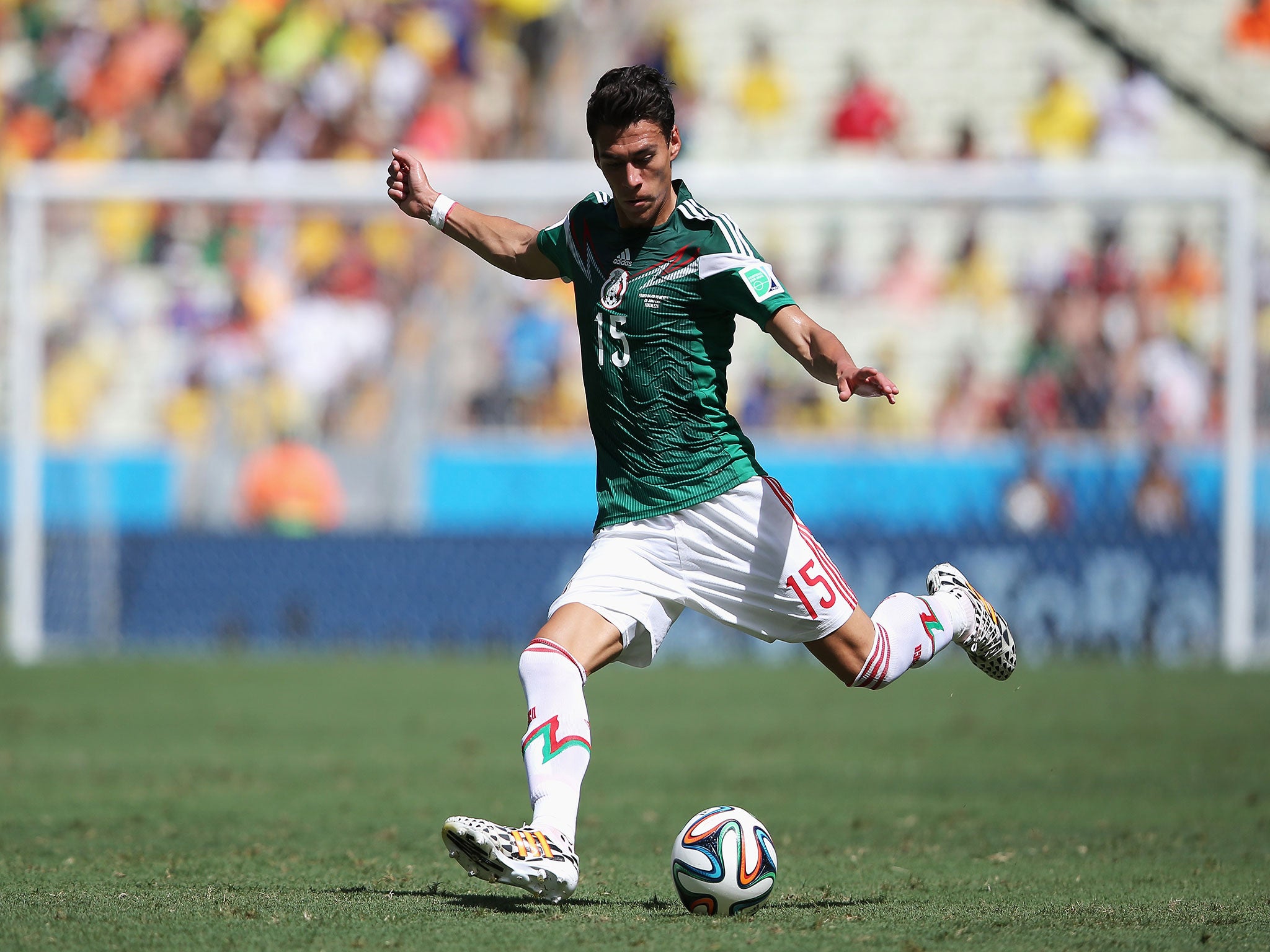 Hector Moreno in World Cup action for Mexico