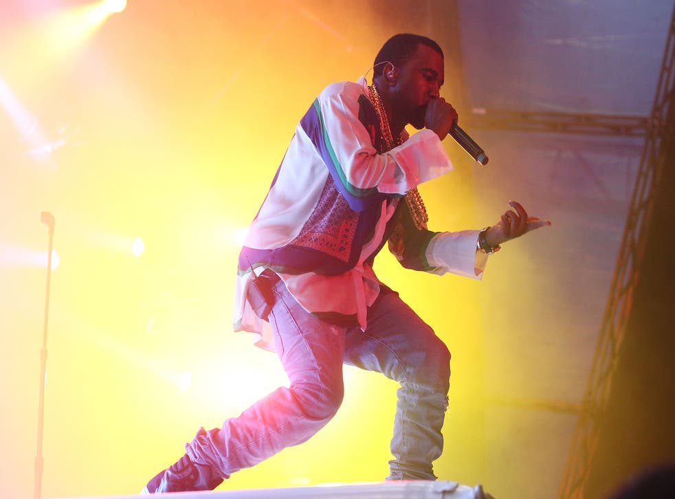 Kanye West performs on stage in Sydney, Australia