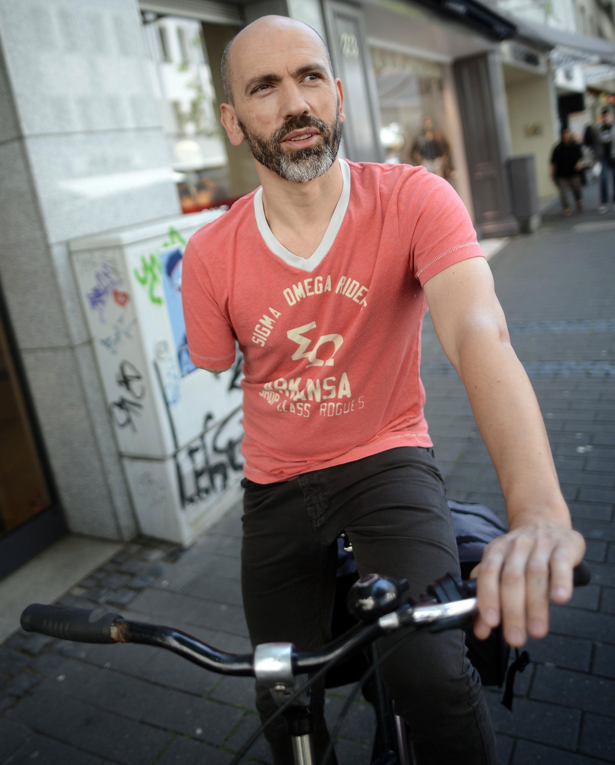 Police apologised on Tuesday to Ionescu who was fined €25 for having only a single handlebar brake on his bicycle, not two as required by law (AFP)