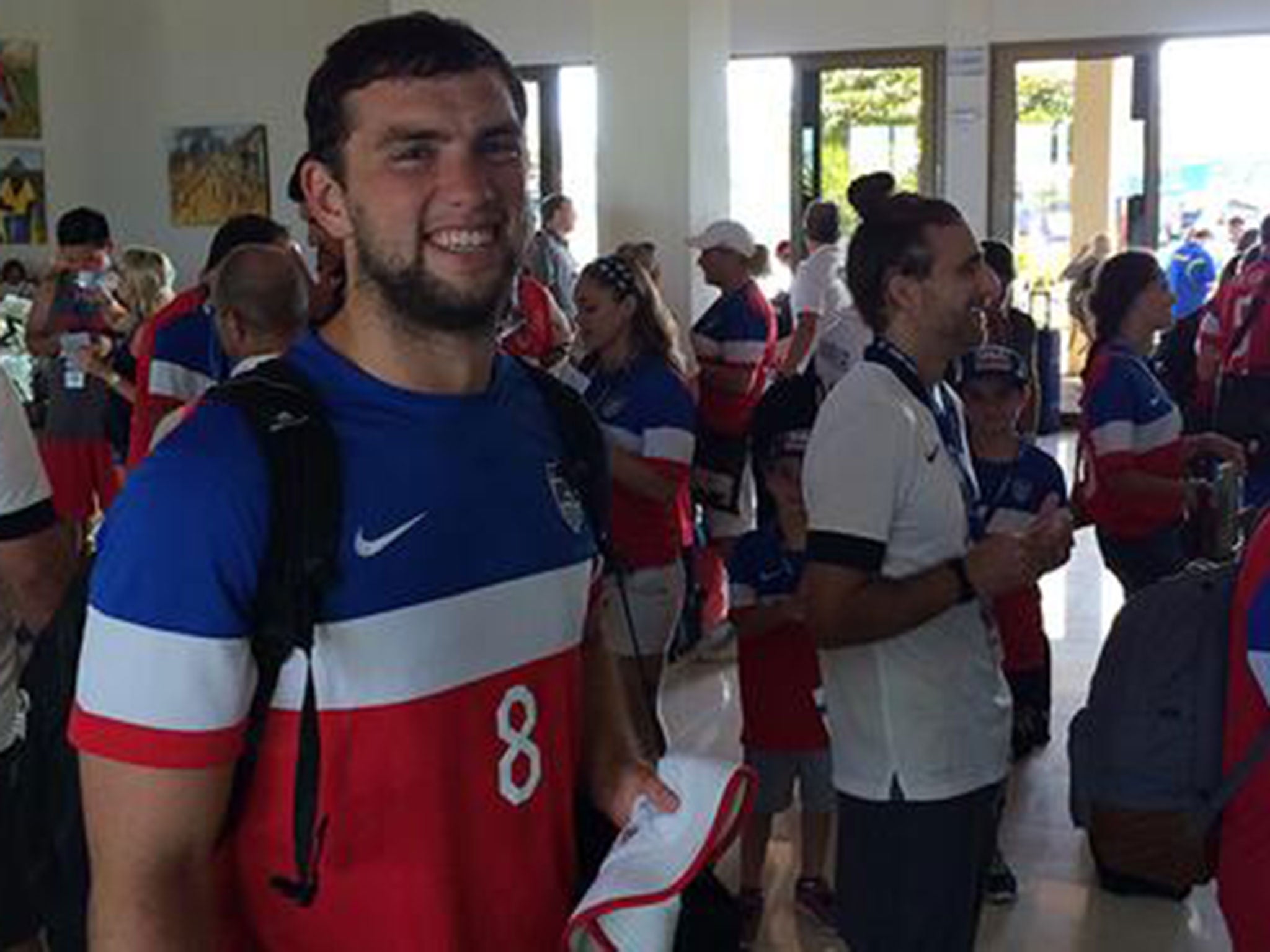 Luck was in Salvador to support the United States football team