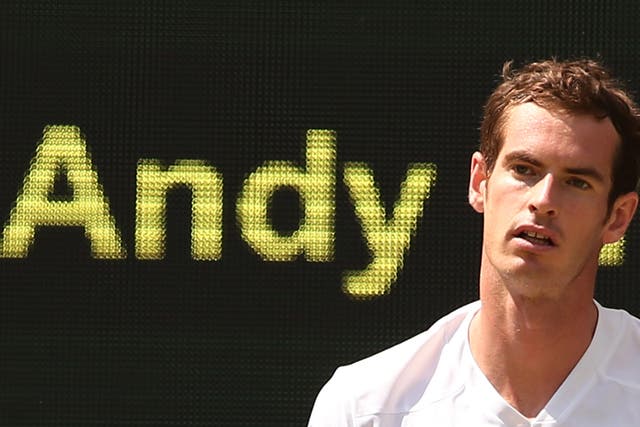Andy Murray pictured during his quarter-final defeat