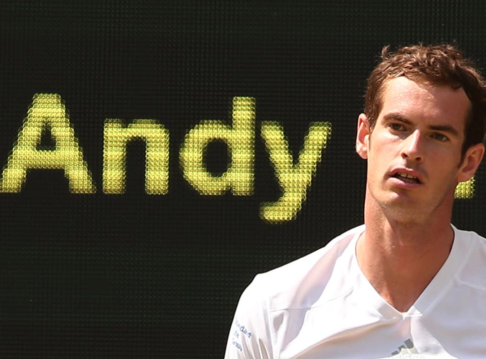 Andy Murray pictured during his quarter-final defeat