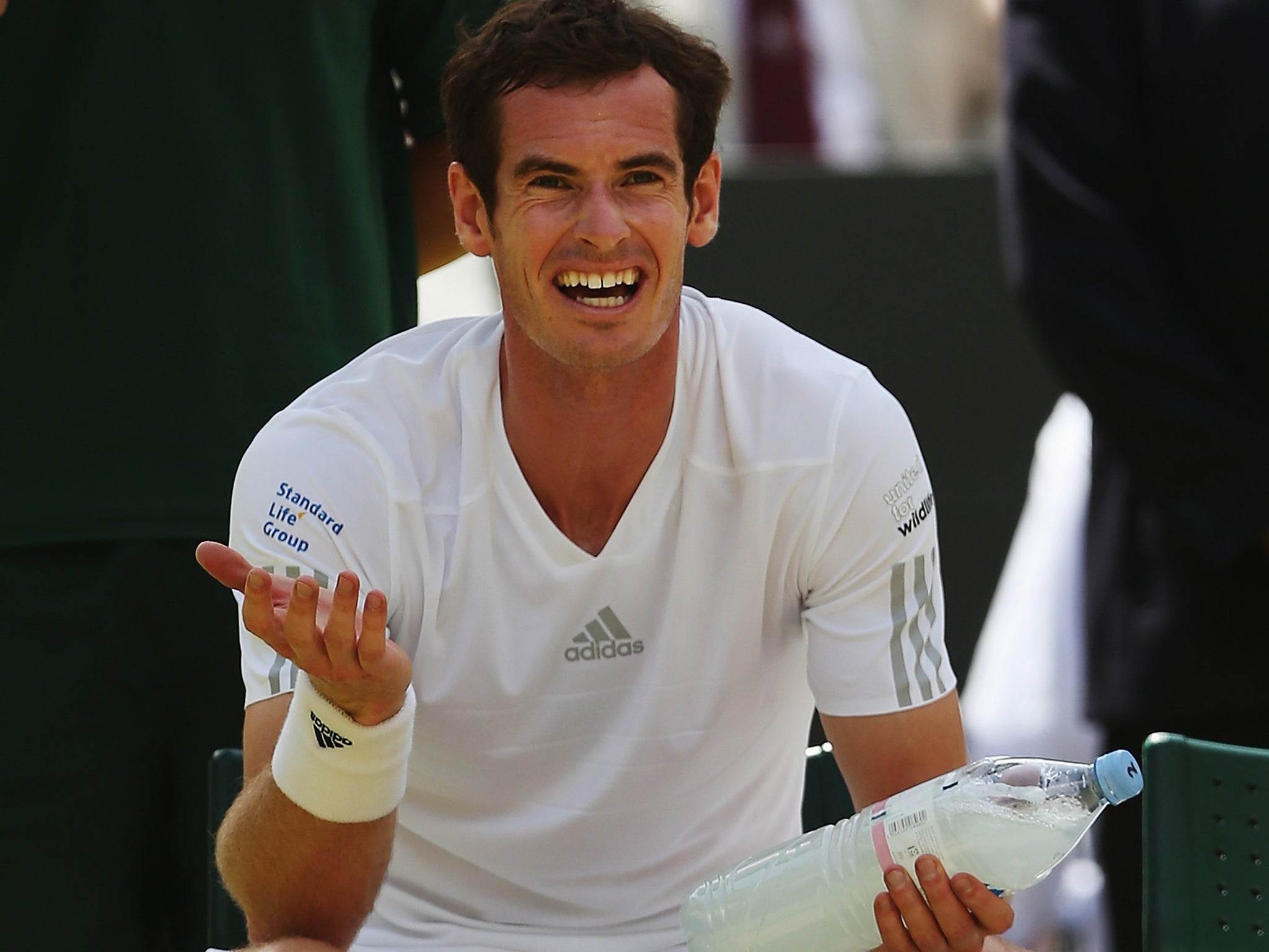 Andy Murray pictured during his defeat to Gregor Dimitrov