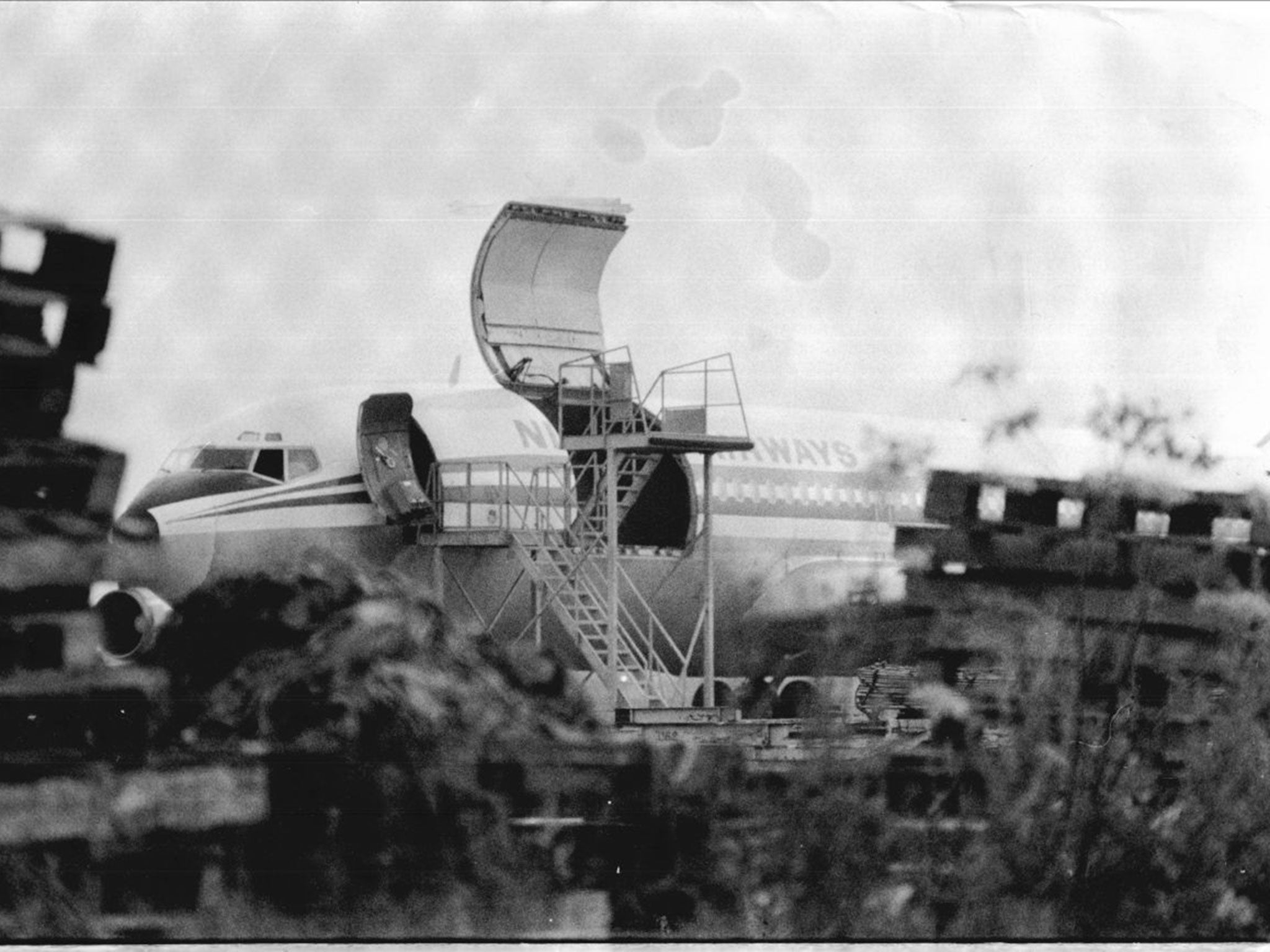 The Nigerian Boeing 707 from which Dikko, below, was rescued