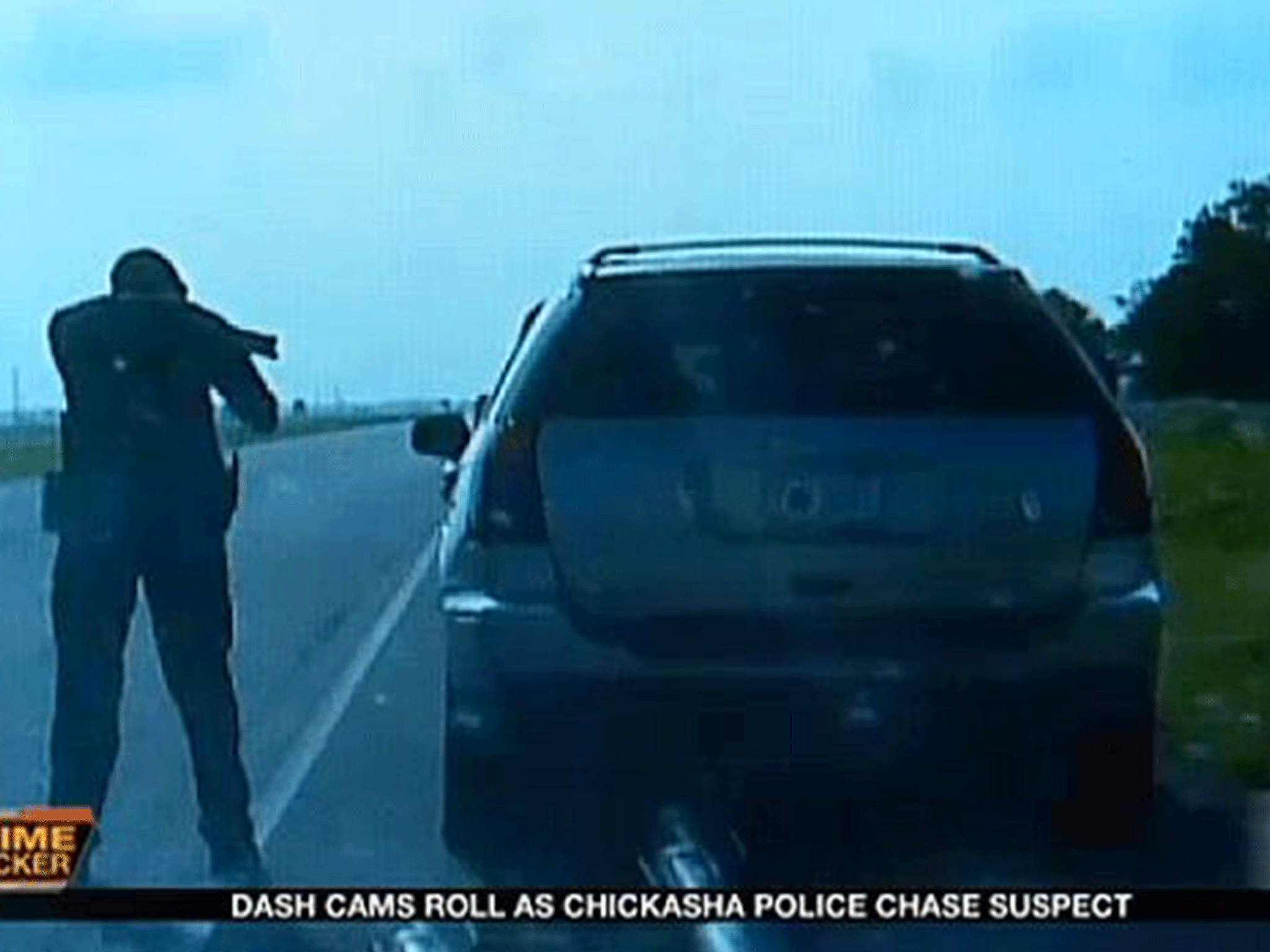Footage of the car chase that could have ended in "catastrophe"