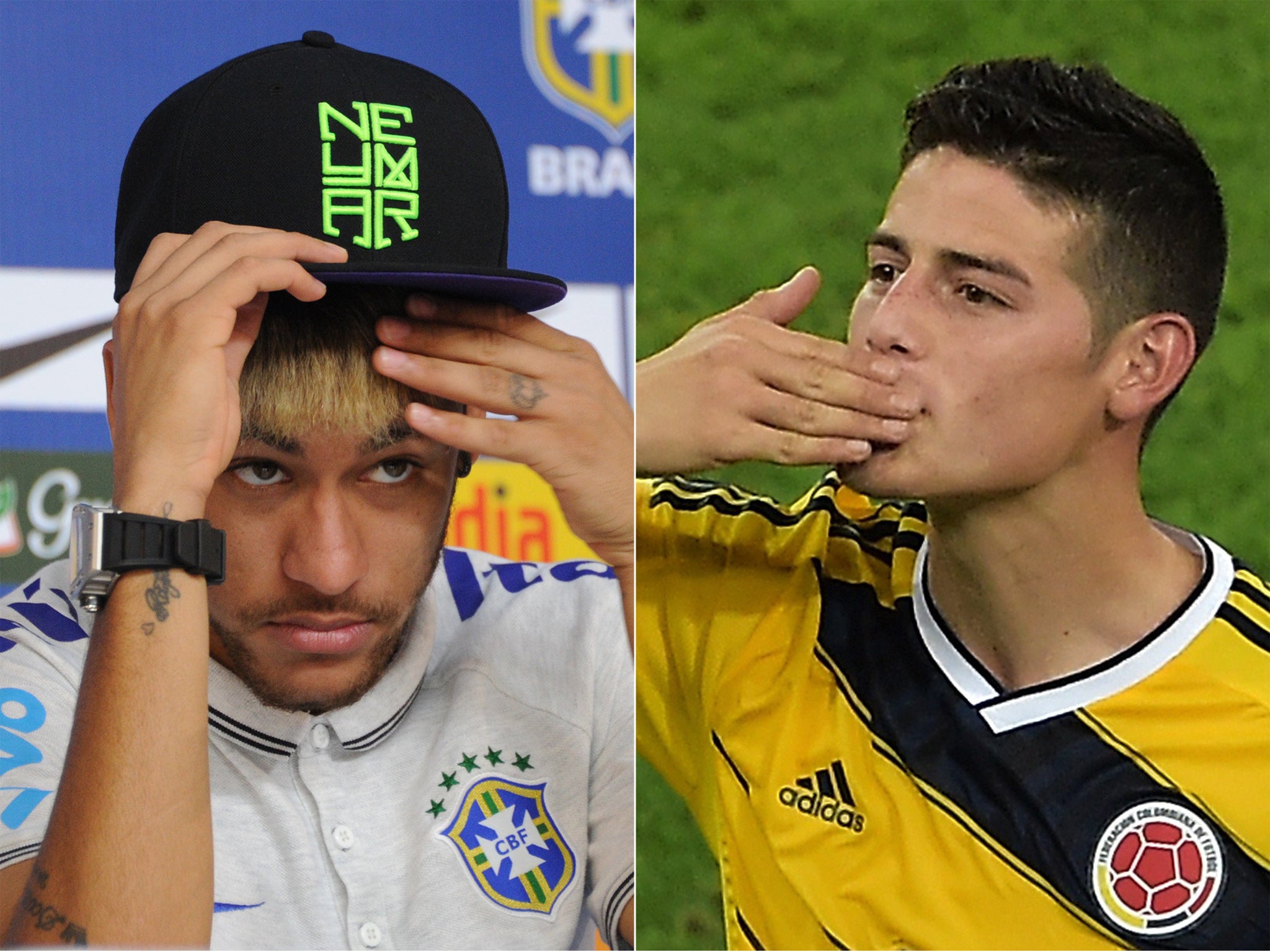 Will it all come down to Neymar (left) vs James Rodriguez?