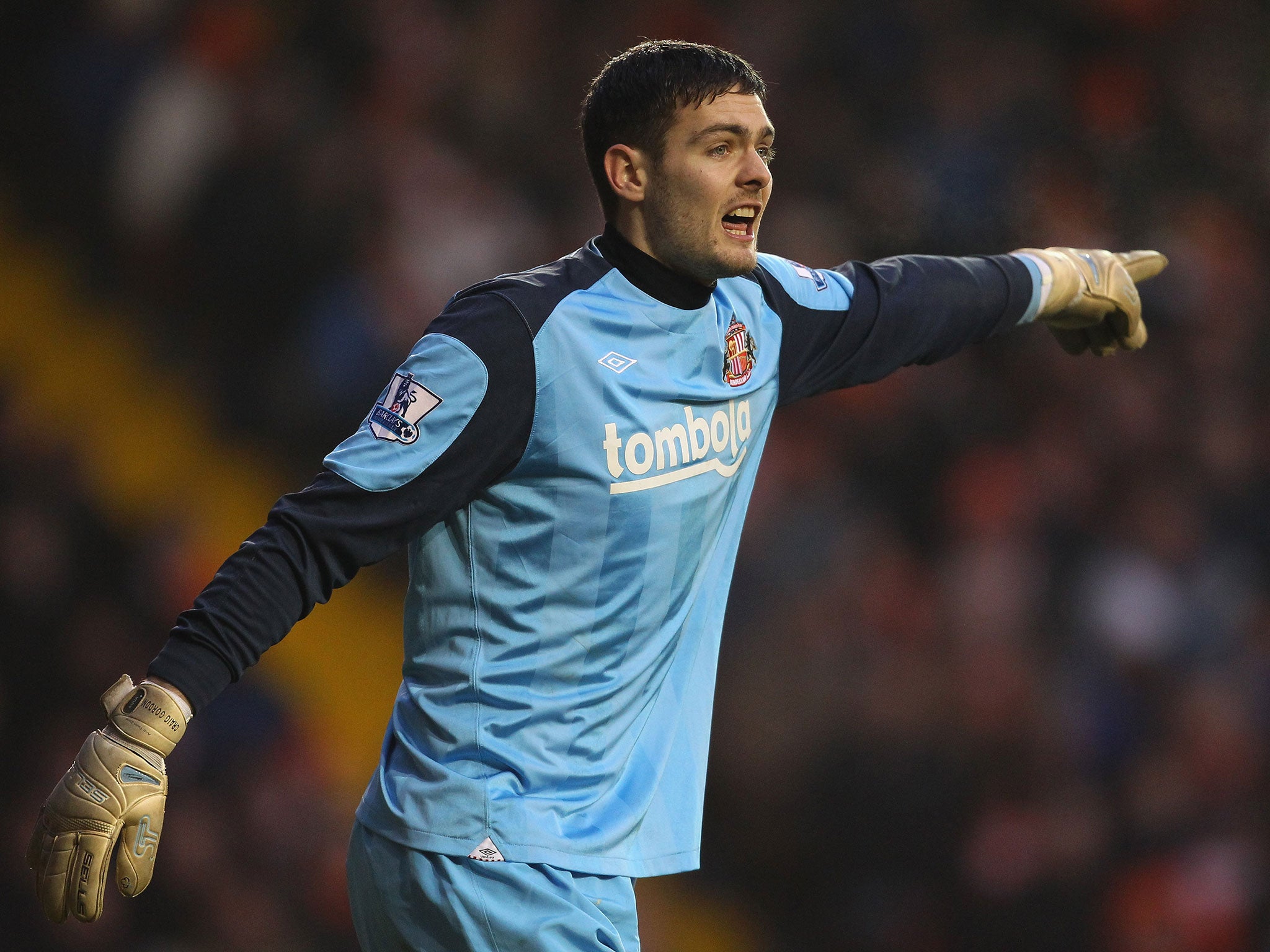 Craig Gordon of Sunderland during the Barclays Premier League match between Blackpool and Sunderland at Bloomfield Road on January 22, 2011