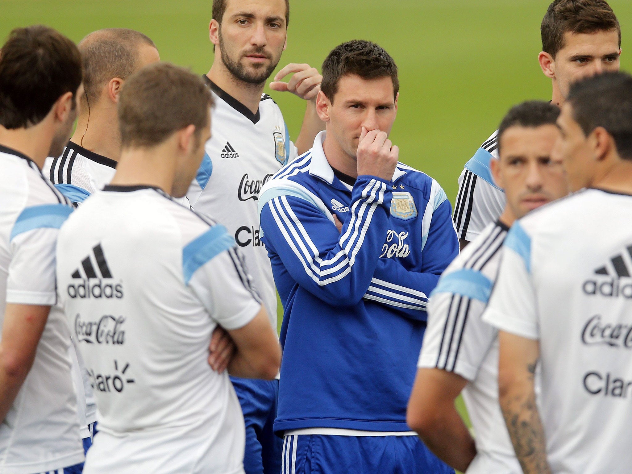 Lionel Messi (centre) must be wondering if his Argentina team-mates will take on the creative burden
