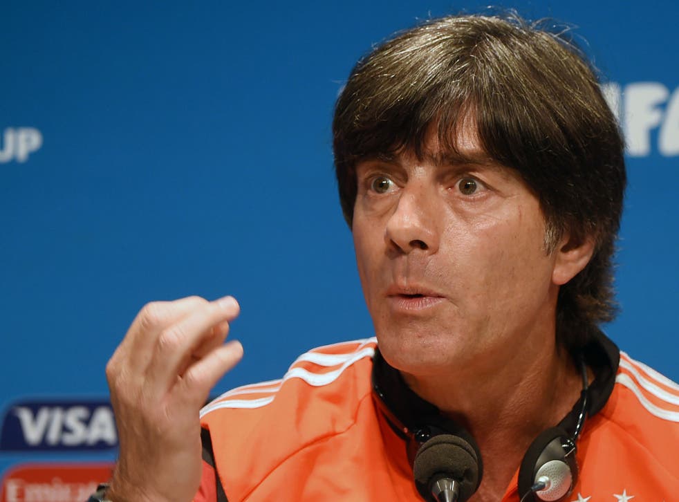 Joachim Löw speaks to the press ahead of the France fixture