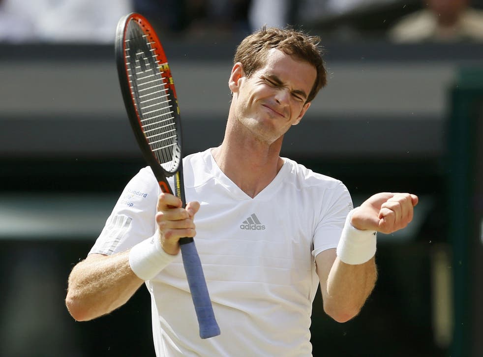 Andy Murray reacts during his defeat to Grigor Dimitrov